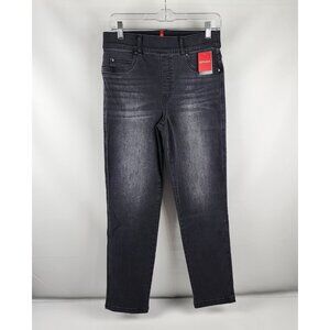 Spanx Jeans Womens Medium Black Ankle Straight Leg Denim (29x29) 20355R NWT